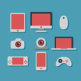 technology and devices icons set