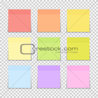 Sticky Paper Note on Transparent Background Vector Illustration