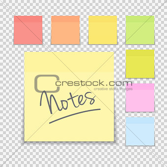 Sticky Paper Note on Transparent Background Vector Illustration