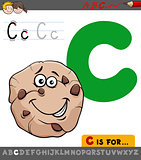 letter c with cartoon cookie sweet