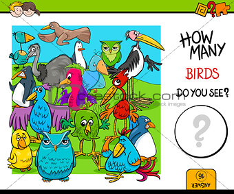 counting birds educational activity game