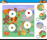 match pieces activity game with animals