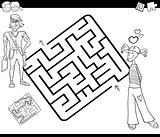 maze activity game with young couple