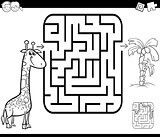 maze activity game with giraffe and palm