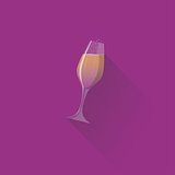 Glass of champagne or sparkling wine. Modern vector drawing