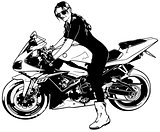 Woman Biker on Motorcycle