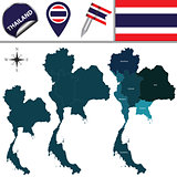 Map of Thailand with Regions