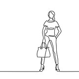 Fashion standing woman with bag
