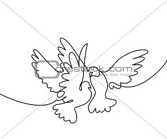Flying two pigeons logo
