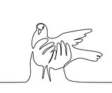 Pigeon in hands logo
