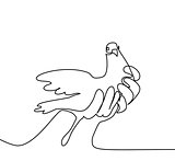 Pigeon in hands logo