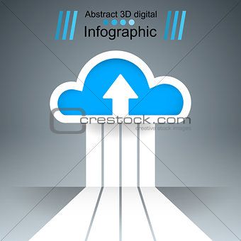 Dowvnload, cloud, arrows icon. Business infographics.