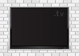 Flat TV on white walll