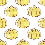 Autumn pattern with pumpkins