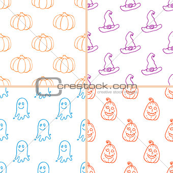 Simple Halloween doodle patterns