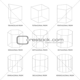3d prisms template. Realistic with shadow