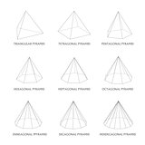 3d pyramids template. Realistic with shadow