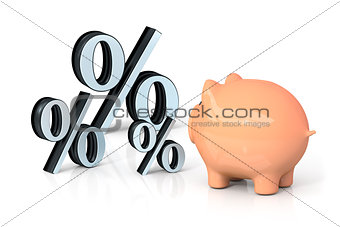 a piggy bank is looking for percentage
