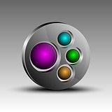 Colorful spheres in emblem