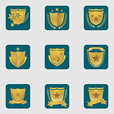 Set of different shield emblems