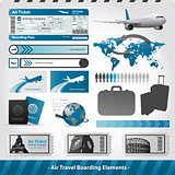 Air travel design elements flight boarding