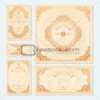 Set of wedding cards