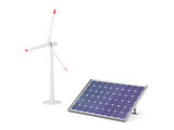 Wind turbine and solar panel 