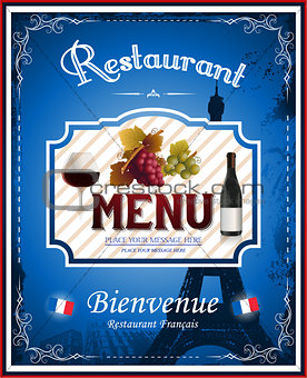 Vintage french restaurant menu and poster design