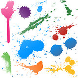 Colorful Abstract vector ink paint splats