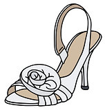 White bridal shoe