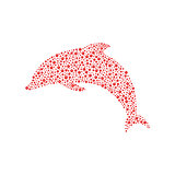 Dolphin made of red balls