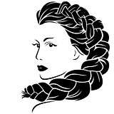 Woman with fluffy braided plait