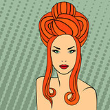 Red-haired retro style