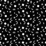 Seamless Monochrome Abstract Figures Pattern