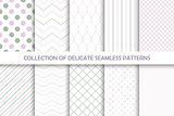 Collection of seamless delicate patterns.