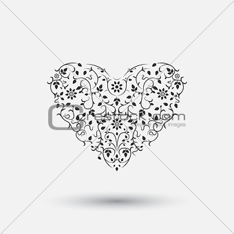 Ornamental heart - floral design.