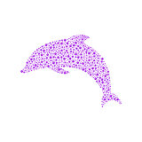 Dolphin made of purple balls