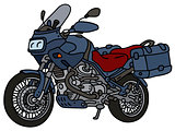 Dark blue heavy motorcycle