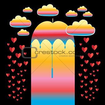 Vector festive greeting card with hearts