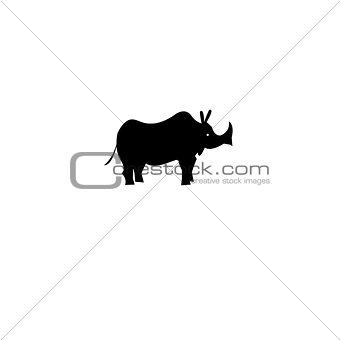 Vector icon of a rhino 