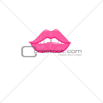 Bright purple lips icon 