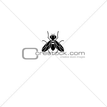 Graphics silhouette fly icon 