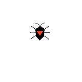 Graphic silhouette of a bug icon