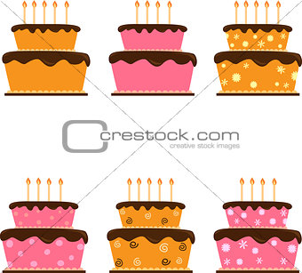 Cartoon cake hand drawing isolated on white