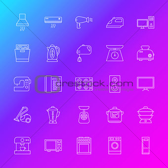 Household Appliance Line Icons