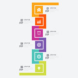 Modern infographics six square process template