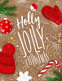 Poster holly jolly christmas craft
