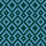 Knitted seamless pattern in turquoise and green