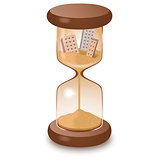 Hourglass leaking time illustration