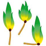 Green flame fire logo emblem